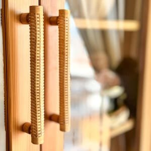 Cabinet Pull Rattan Handles, Wicker Natural Rattan Rope Handle, Rattan Drawer Pulls, Rattan Handles for Drawers, Wood Handles