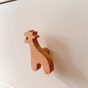 Giraffe Drawer Knobs,  Giraffe Shaped Knob, Nursery Drawer Pull, Wooden Animal Drawer Knobs