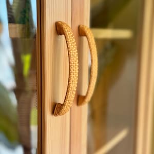 Cabinet Pull Rattan Handles, Wicker Natural Rattan Rope Handle, Rattan Drawer Pulls, Rattan Handles for Drawers, Kitchen Cabinet Hardware