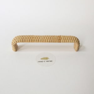 Cabinet Pull Rattan Handles, Wicker Natural Rattan Rope Handle, Rattan Drawer Pulls, Rattan Handles for Drawers, Kitchen Cabinet Hardware image 1