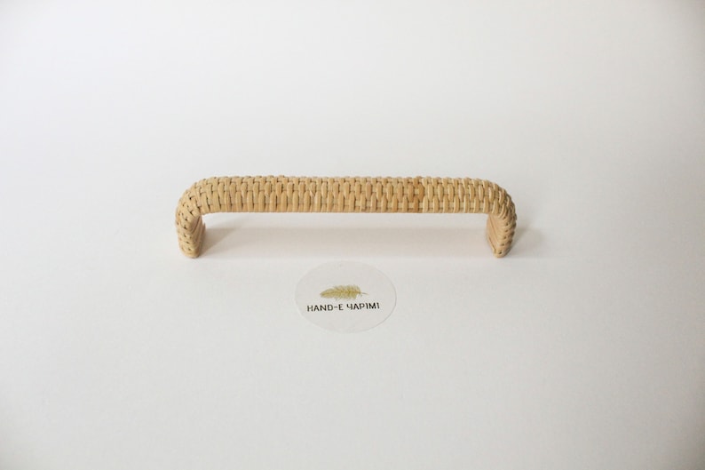 Cabinet Pull Rattan Handles, Wicker Natural Rattan Rope Handle, Rattan Drawer Pulls, Rattan Handles for Drawers, Kitchen Cabinet Hardware image 1