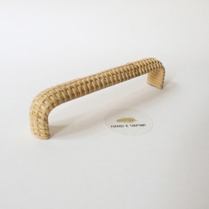 Cabinet Pull Rattan Handles, Wicker Natural Rattan Rope Handle, Rattan Drawer Pulls, Rattan Handles for Drawers, Kitchen Cabinet Hardware image 2