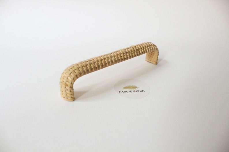 Cabinet Pull Rattan Handles, Wicker Natural Rattan Rope Handle, Rattan Drawer Pulls, Rattan Handles for Drawers, Kitchen Cabinet Hardware image 2