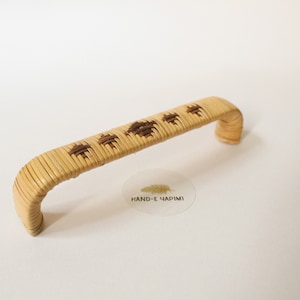 Cabinet Pull Rattan Handles, Wicker Natural Rattan Rope Handle, Rattan Drawer Pulls, Rattan Handles for Drawers, Kitchen Cabinet Hardware
