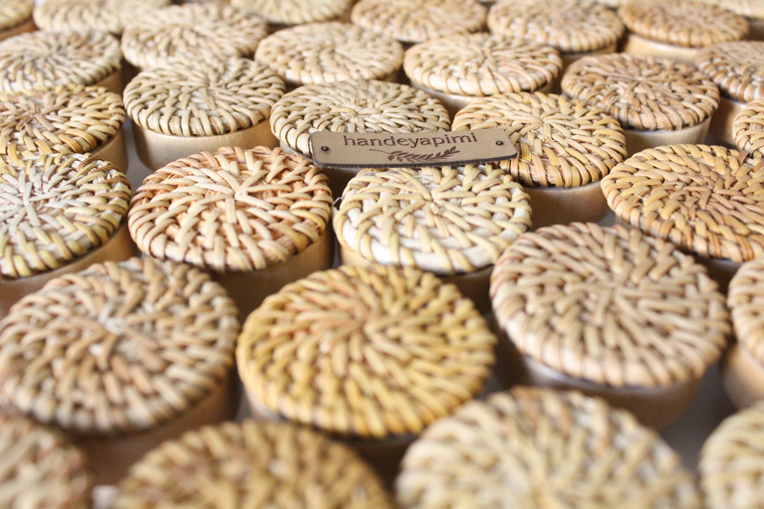 Rattan Rope Handle , Cabinet Handle Wood Draver, Wicker Drawer Knobs ...