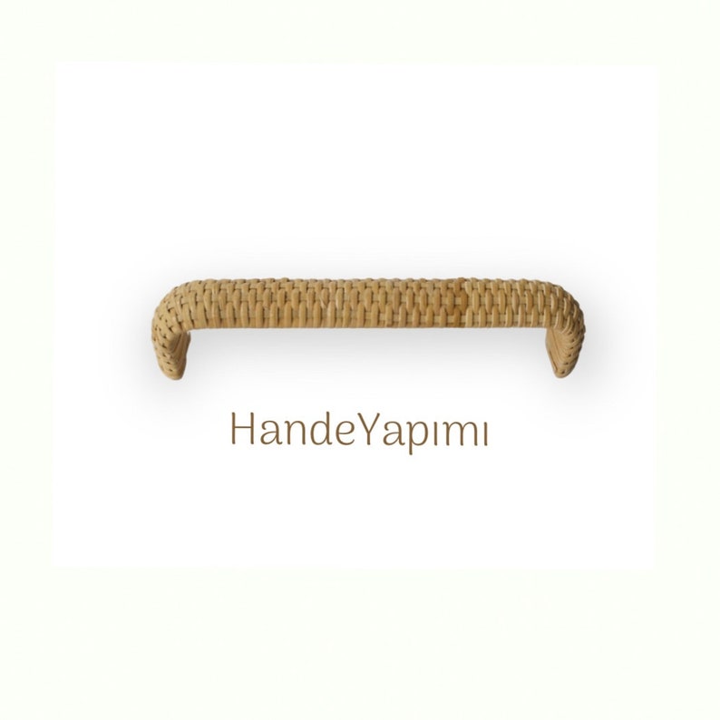 Cabinet Pull Rattan Handles, Wicker Natural Rattan Rope Handle, Rattan Drawer Pulls, Rattan Handles for Drawers, Kitchen Cabinet Hardware image 3