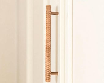 Cabinet Pull Rattan Handles, Wicker Natural Rattan  Handle, Rattan Drawer Pulls, Rattan Handles for Drawers, Kitchen Cabinet Hardware