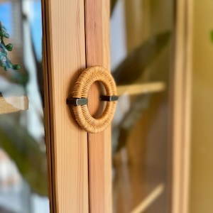 2.51 inches Cabinet Pull Rattan Handles, Wicker Natural Rattan  Handle, Rattan Drawer Pulls, Rattan Handles for Drawers
