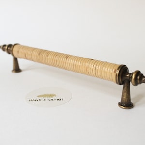 Cabinet Pull Rattan Handles, Wicker Natural Rattan Rope Handle, Rattan Drawer Pulls, Rattan Handles for Drawers, Kitchen Cabinet Hardware