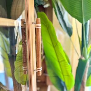Oak Cabinet Pull Rattan Handles, Wicker Natural Rattan  Handle, Rattan Drawer Pulls, Rattan Handles for Drawers, Kitchen Cabinet Hardware