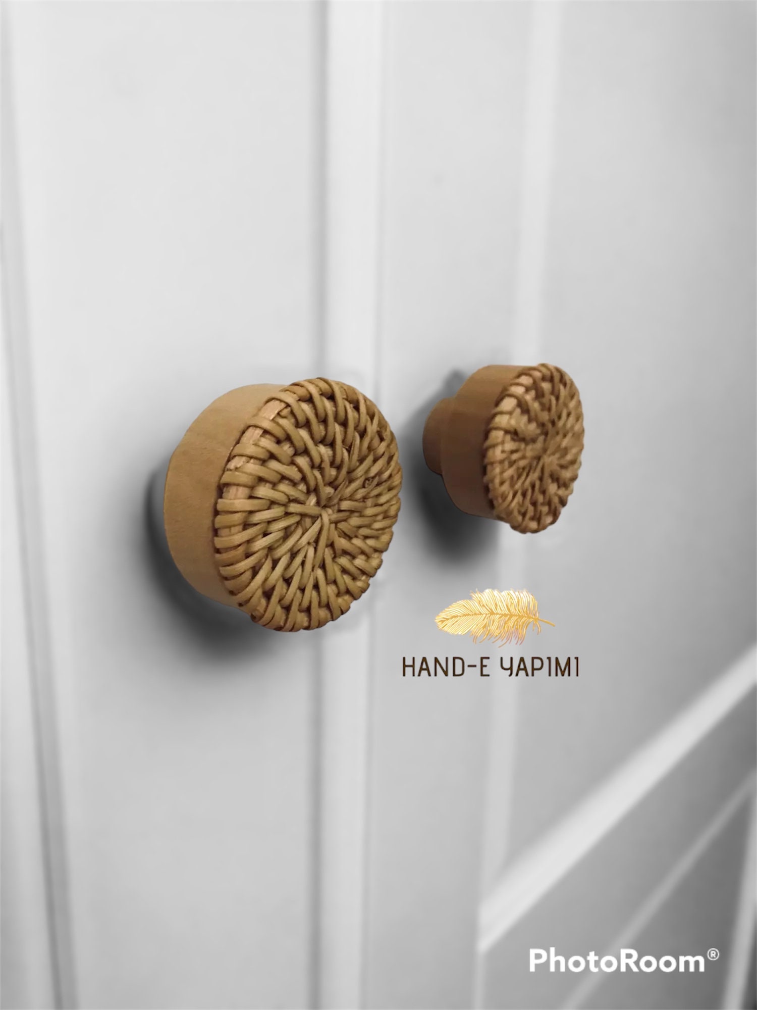 Rattan Rope Handle , Cabinet Handle Wood Draver, Wicker Drawer Knobs ...