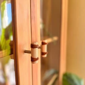 Rattan Cabinet Knobs Set, Boho Wardrobe Handle, Natural Bamboo Cabinet Handle, Drawer Rope Knobs, Dresser Drawer Handle