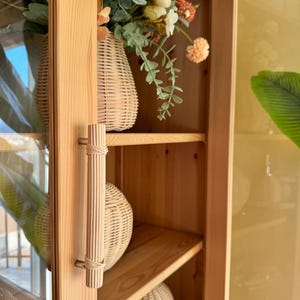 Cabinet Pull Rattan Handles, Wicker Natural Rattan Rope Handle, Rattan Drawer Pulls, Rattan Handles for Drawers, Kitchen Cabinet Hardware