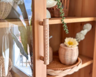 Cabinet Pull Rattan Handles, Wicker Natural Rattan Rope Handle, Rattan Drawer Pulls, Rattan Handles for Drawers, Kitchen Cabinet Hardware