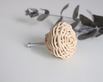 Rattan Cabinet Knob, Boho Wardrobe Handle, Natural Bamboo Cabinet Handle, Drawer Rope Knobs, Dresser Drawer Handle