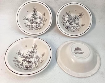 Vintage 1970s Pinewood Cereal Bowl Set by W.H. Grindley – Made in England, Country Style