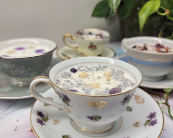 Tea Cup Candle | Mother&#39;s Day | candle | Gift | Birthday| Galentine&#39;s | Gift for Her | Valentine&#39;s | Bridal Shower | Tea gift | Repurposed