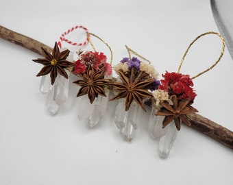 Crystal Christmas Ornament | Natural Crystal Ornament | Yule ornament | Yule decoration | Winter decor | Mermaid Ornament | Snowflake