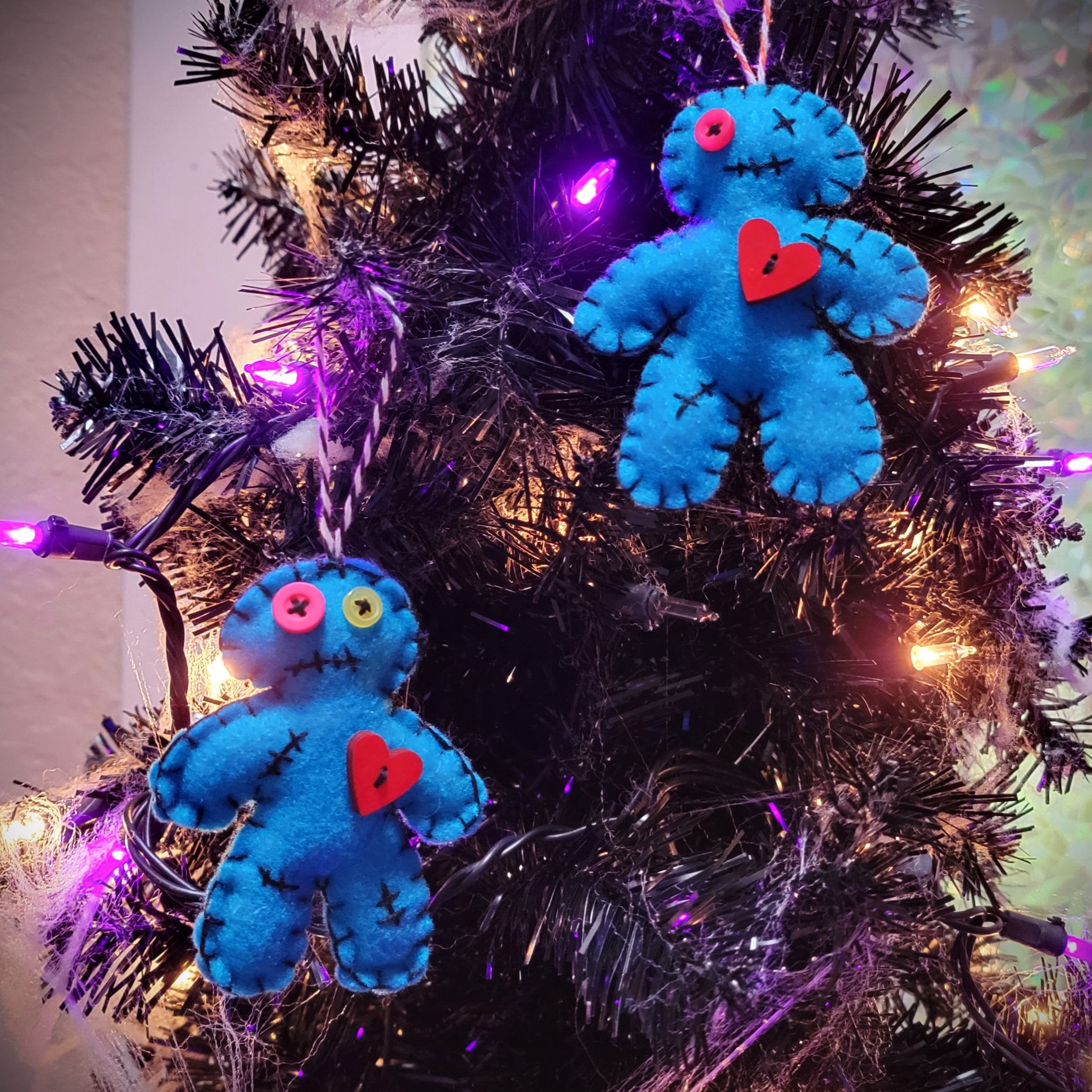 Ornament Voodoo Doll | Handmade Felt | Hand Embroidered | Creepmas