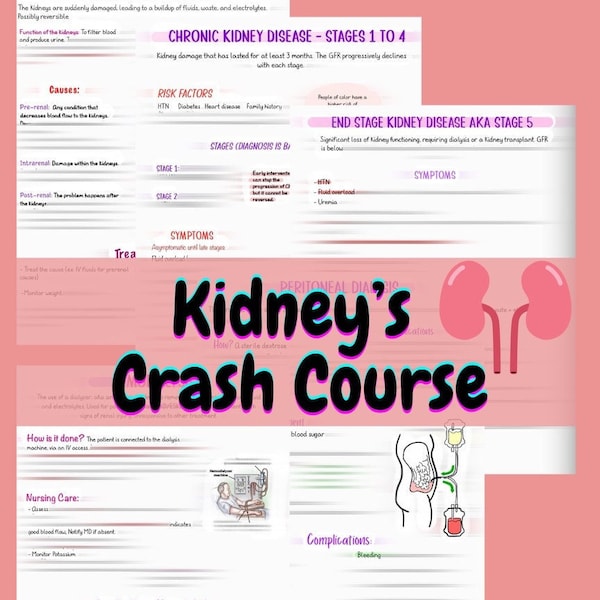 AKI, CKD, DIALYSIS | 5 Pages | Digital Copy Only | Nursing Notes