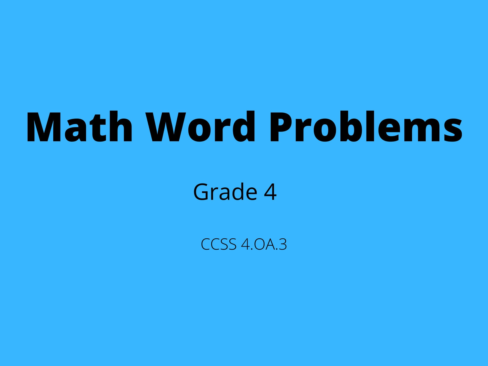 4th Grade Multi step Word Problem Practice Etsy