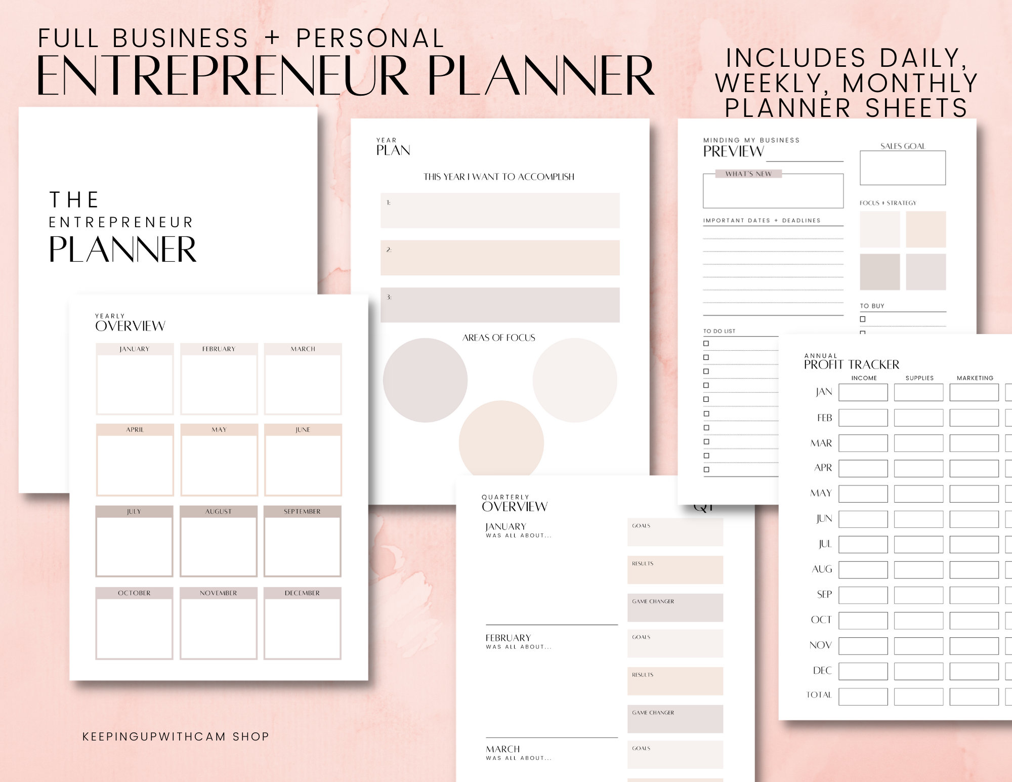 Entrepreneur Planner, Small Business Owner, Printable Pdf Printable ...