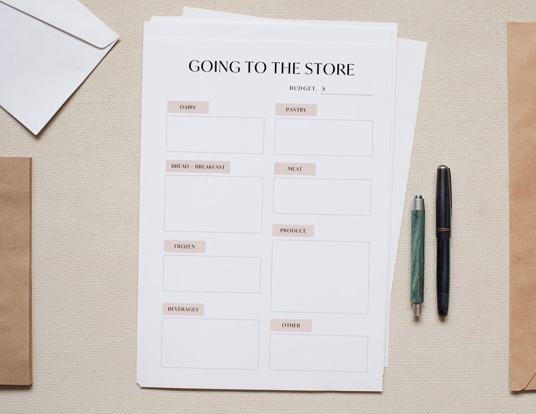 Meal Planner Shopping List Printable Digital Download - Etsy