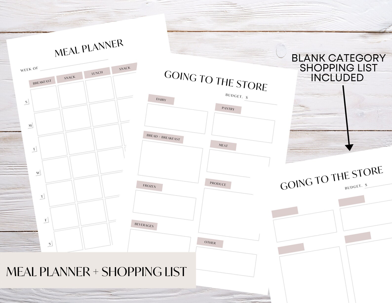 Meal Planner Shopping List Printable Digital Download - Etsy