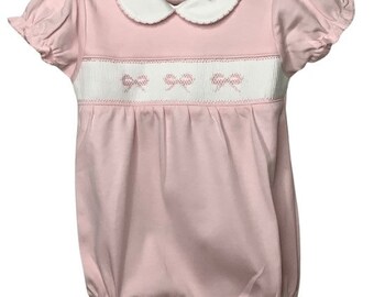 Pink Bows Pima Cotton Romper