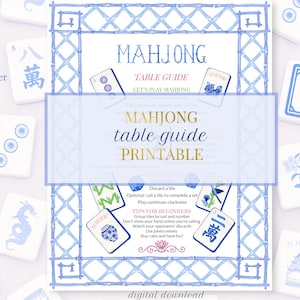 Amerikanische Mahjong-Tischanleitung | Chinoiserie Anfänger Spickzettel (PDF)