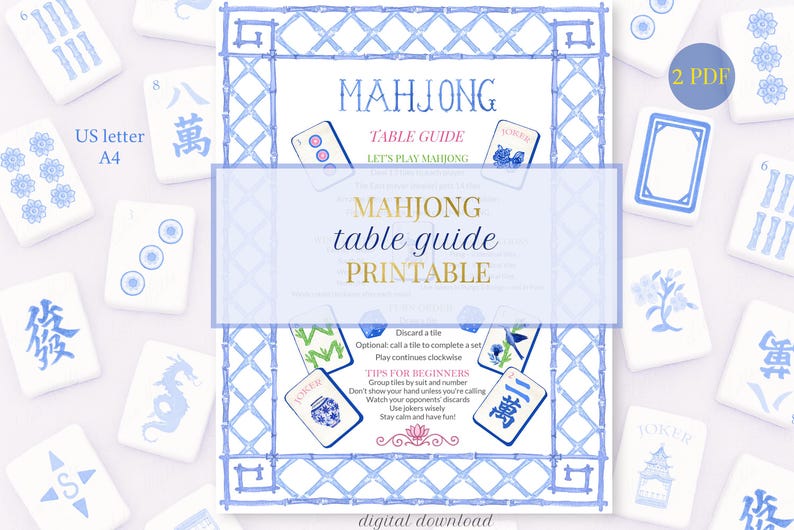 Mahjong Guide.pdf American Mahjong Table Guide | Chinoiserie Beginner Cheat Sheet (PDF ...