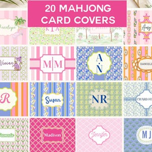 Mahjong Card Cover | 20 Editable NMJL Card Sleeve Templates American Mahjong Printable PDF