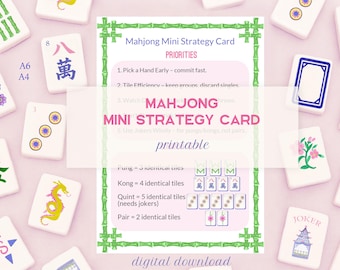 Mahjong Mini Strategy Card | NMJL American Rules (Digital Download)