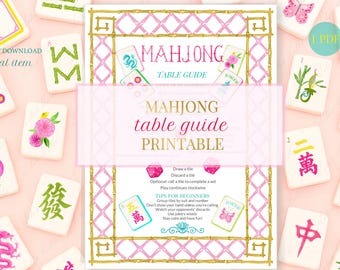 Guía de la mesa de Mahjong americano / Hoja de trucos para principiantes (PDF)
