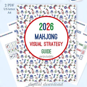 Visuell strategiguide för Mahjong 2026, utskrivbar fusklapp, hjälp med amerikansk Mahjong för nybörjare