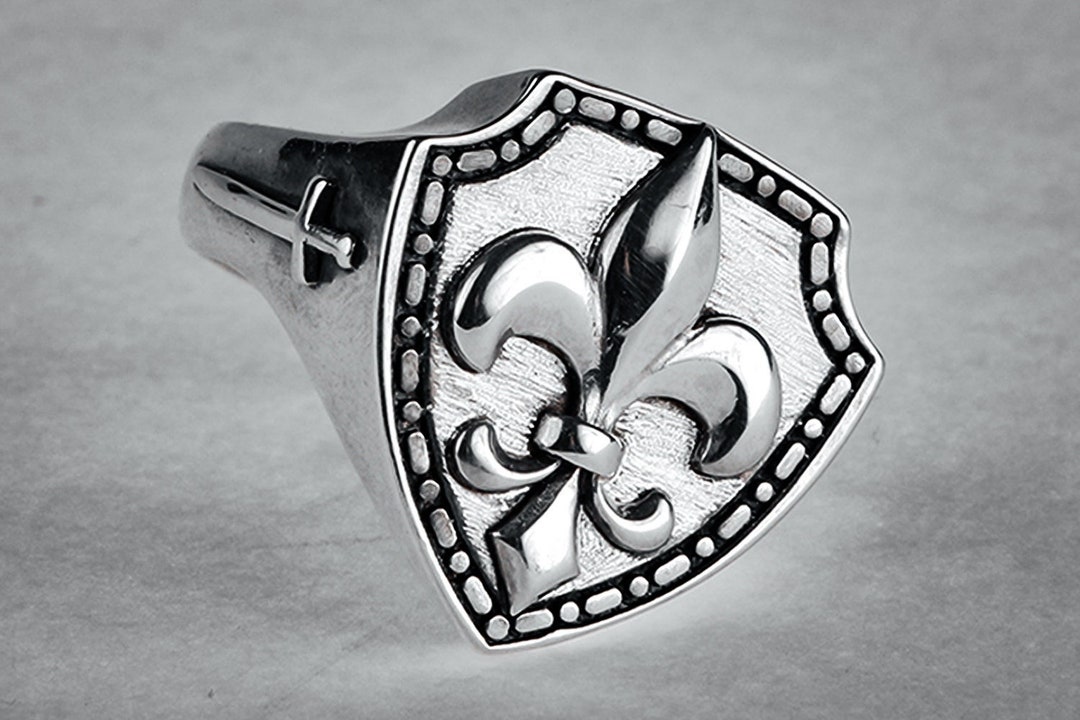 Chevaliere Fleur de Lys Regalia Kalos Bague Homme Etsy France