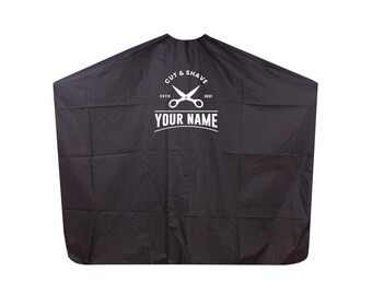 Haircutting Cape with Pre-Made Logo for Salons & Barbers - Customizable Text