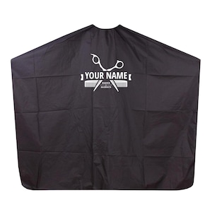 Haircutting Cape with Pre-Made Logo for Salons & Barbers - Customizable Text