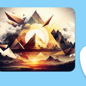 Abstract Mountain Landscape MOUSEPAD, Soft Polyester Mouse Pad, Premium Printing, Long-Lasting Colors, Unique Design, Thoughtful Gift
