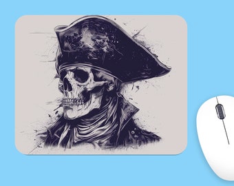 PIRATE Captain MOUSE PAD Soft Polyester, Premium Printing, Long-Lasting Colors, Unique Pirate Skull Design, Thoughtful Gift, Office gift