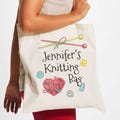 Custom Name Knitting Bag - Perfect present for a Crafty Grandma, Sister, Mother, Friend - Personalisable, Personalised Printed Tote Canvas product logo