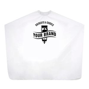 Personalized hair salon or barber haircutting cape with premade logo