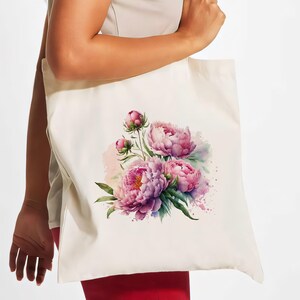 Floral Tote Bag, Wildflower Totes, Canvas Tote Bag, Shopping Bag, Gift For Women Totes, Birthday Gift Bag, Bridal Gift Tote Bag, Library Bag