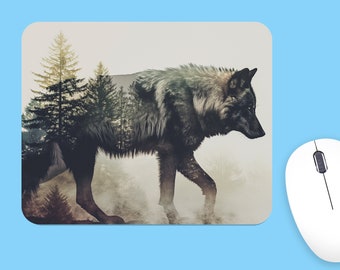 Forest WOLF Soft Polyester Mouse Pad, Premium Printing, Long-Lasting Colors, Unique Nature Forest Design, Thoughtful Gift, Office gift