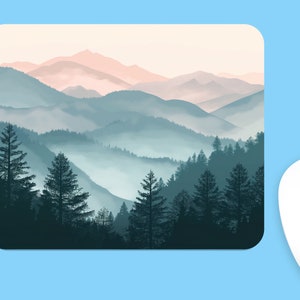 Hazy Mountains Forest Landscape MOUSEPAD, Soft Polyester Mouse Pad, Premium Printing, Long-Lasting Colors, Unique Design, Thoughtful Gift