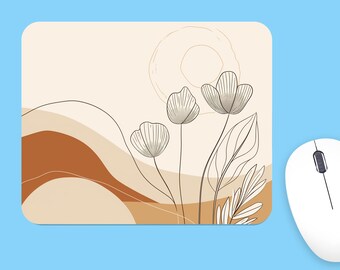 Simple Nature SUN & FLOWERS MOUSEPAD, Alfombrilla de ratón de poliéster suave, Impresión premium, Colores duraderos, Diseño único, Regalo bien pensado