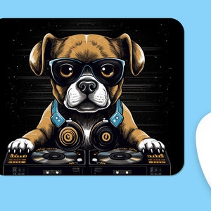 DJ Dog MOUSEPAD, Soft Polyester Mouse Pad, Premium Printing, Long-Lasting Colors, Unique Design, Thoughtful Gift