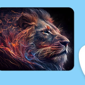 LION MOUSEPAD, Soft Polyester Mouse Pad, Premium Printing, Long-Lasting Colors, Unique Design, Thoughtful Gift
