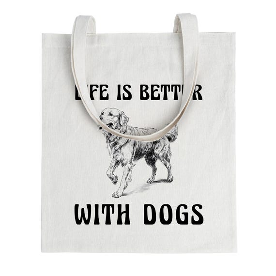 Veqzc Dog Lover Canvas Tote Bag - 'Life Is Better With Dogs' Shopping & Work Bag - View #8
