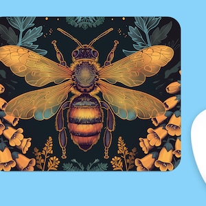 Queen BEE Polyester MOUSE PAD, Premium Printing , Long-Lasting Colors, Bee Mousepad Unique Design, Thoughtful Gift, Office gift